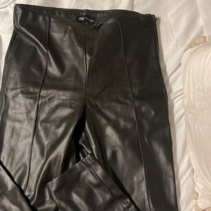 Zara Faux leather Black pants